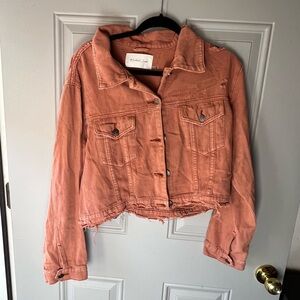Mustard Seed Salmon Cropped Jacket Size Large